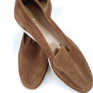 Vince Camuto Perforated Suede Slip On Loafers Sz10
